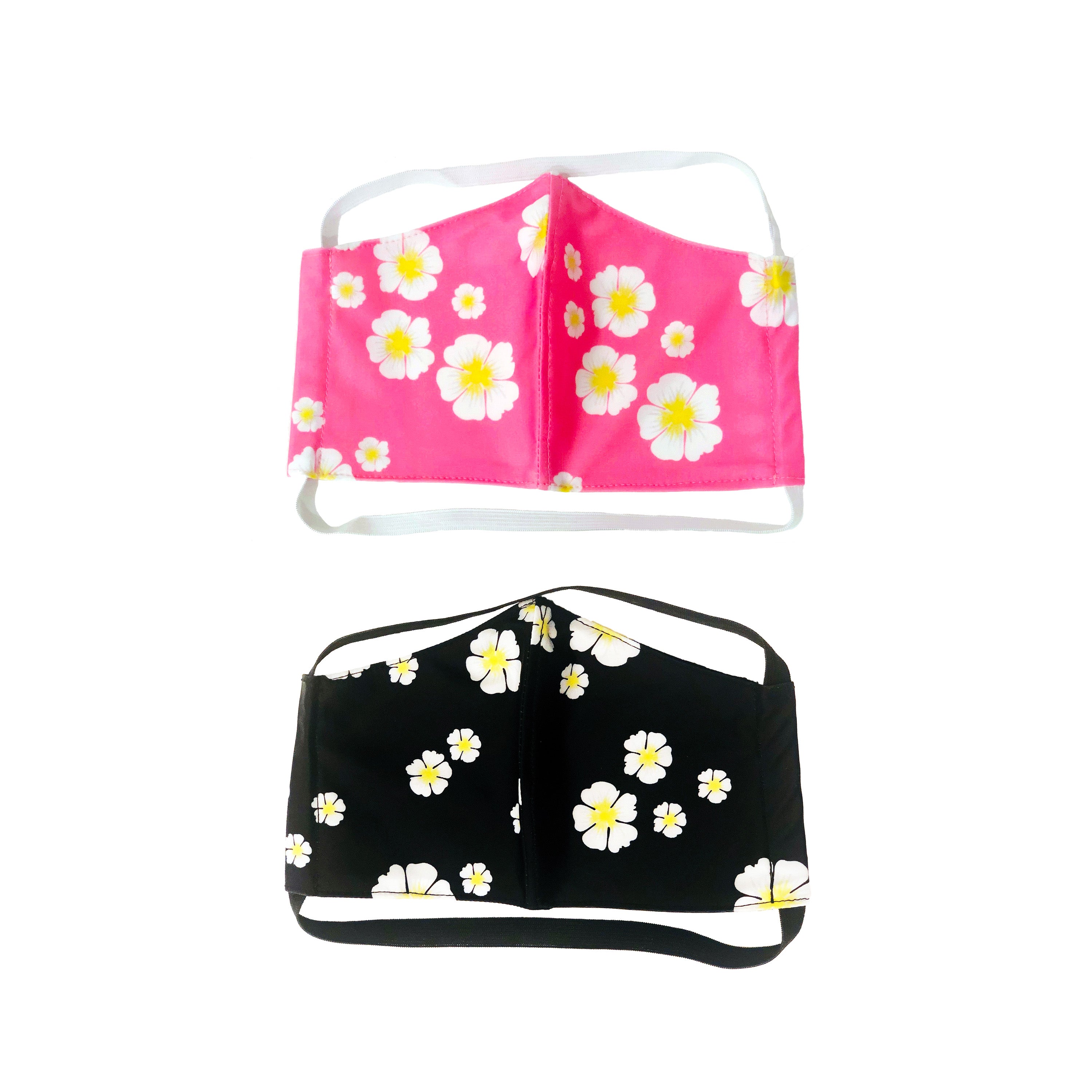 PACK OF TWO FLORAL FACE MASKS WITH FILTERS