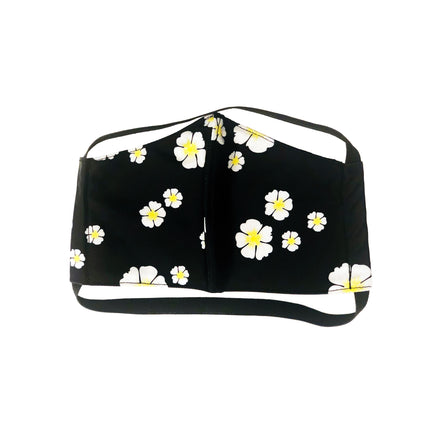 FACE MASK BLACK FLORAL PRINT WITH FILTER